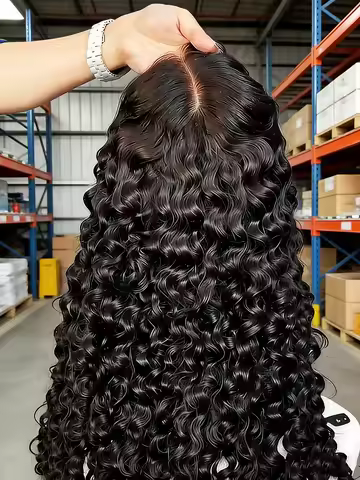 GH 30 32 40 Inches Curly Wig Human Hair Deep Wave 200 Density 13x6 Hd Peruvian Wigs For Women Lace F
