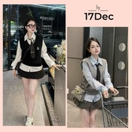 3-piece women's sweater set including shirt + vest + tie - Set of 3 Piece high-end Guangzhou product