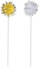 Silver & Gold Pom Pom Toothpicks, 8ct