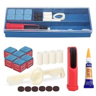 Cue Tip Repair Tool Set Kapur Billiard Chalk Cue Tip Shaper Alat Reparasi Stick Billiard Biliar
