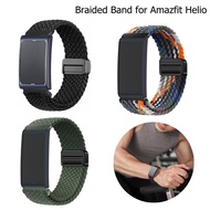 Braided Nylon Watch Band Compatible with Amazfit Helio Strap, 22mm Stretchy Elastic Fabric Bands for