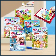 BEVAVAR 1 Book Kids Magic Water Book Colouring Drawing Book Reuseable Coloring Painting Buku Magik F
