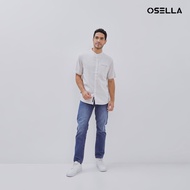 [NEW] Osella Short Sleeve Stripe Shirt In Beige And White 2030500189 | Kemeja Lengan Pendek Pria