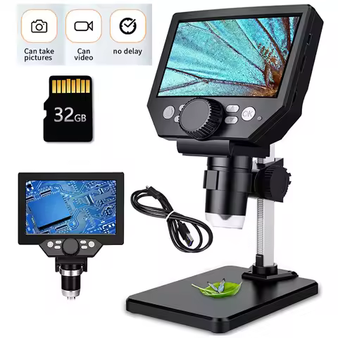 1-1000X Magnification Zoom Wireless USB Stereo LCD Digital Microscope,4.3'' 1080P 10 Megapixels HD S