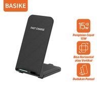 BASIKE Wireless Charger Dock Fast Charging Stand Universal HP Magnetic For iphone Samsung Xiaomi Huawei vivo Android Headphone