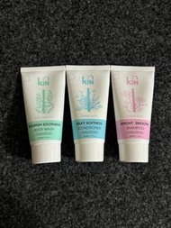 浴室│全新 KIN 白茶麝香沐浴旅行組 沐浴露 護髮素 洗髮精組合 60ml×3入