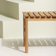 【Hübsch】－881513 北歐風橡木椅凳 長椅 穿鞋椅