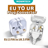 (1 PCS) EU To UK FUSED Power Converter EURO 2 Pin Plug To UK 3 Pin Plug Top Travel Adaptor Socket Op