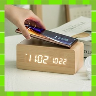 ⭐Flaito Wood Wireless Charger LED Table Clock, 2Colors / Shipping from Korea