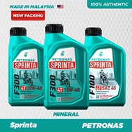 PETRONAS SPRINTA F300 4T 20W40 15W40 F100 SAE40 PREMIUM ENGINE OIL (1L) Motorcycle Motor Oil