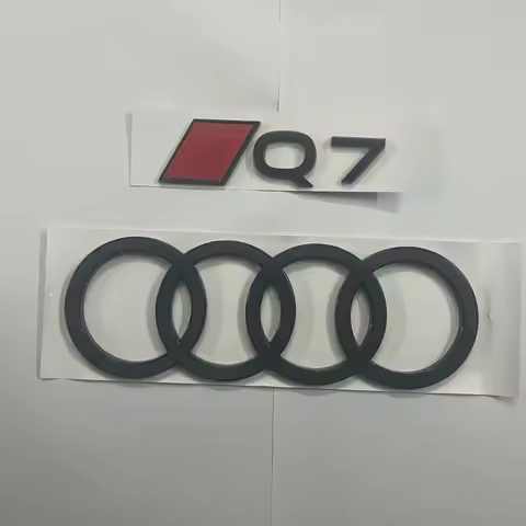 FOR AUDI Four Ring ABS Acrylic 202mm Emblem SQ7 SQ8 Q7 Q8 Letters Sticker Car Trunk Badge Decals For