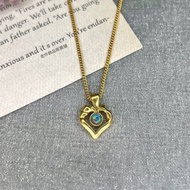 金色愛心澳洲蛋白石項鍊