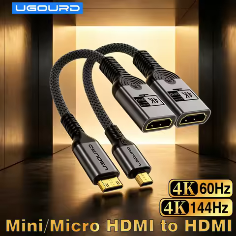 4K@144Hz UHD Mini HDMI / Micro HDMI to HDMI Female Adapter High Speed Cable Converter 4K 60Hz for DS