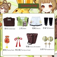Genshin Impact Yaoyao Cosplay Costume Women Kids Anime Lolita Dress Lovely Uniform Yao Yao Wig Shoes