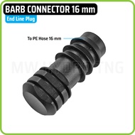 Barb Connector 16 mm - End Line Plug | Hydroponic Irrigation PE Hose Connector - End Cover