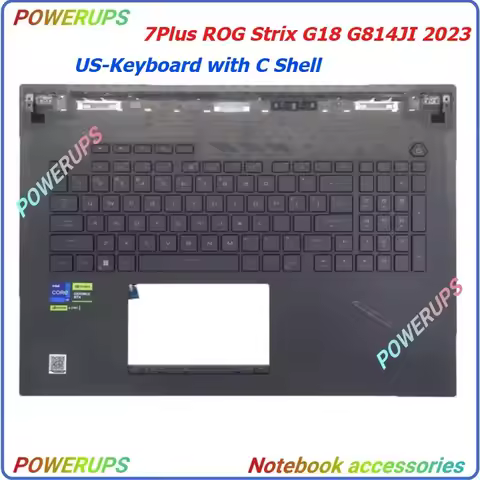 New Laptop Upper/Palmrest Case/Cover US Keyboard For ASUS 7Plus ROG Strix G18 G814JI 2023