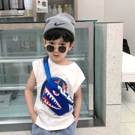 Children Bags Boys Small Shark Small Chest Bag Baby Outing Traveling Fashionable Cross-body Small Bag