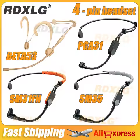 RDXLG Headband Head Wearing BETA53 SM35 PGA31 Omnidirectional Condenser Microphone for Shure Wireles