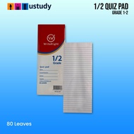 USTUDY High Quality Length Wise 1/2 Writing Pad Paper 80's Smooth Quiz Pad Paper - B007