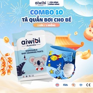 [Combo of 10] Aiwibi High Quality Diapers/Swimming Trunks 1 Piece/Pack, Many Sizes M/L/XL/XXL/XXXL