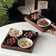 Chinese Ceramic Snack Plate Dried Fruit Plate Household Living Room Coffee Table Refreshments Nuts C
