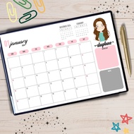 Personalized A4 2026 2027 Desk Calendar w/ Avatar | Planner | A4 Size Office Calendar