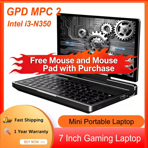 GPD Micro PC 2 Mini Portable Laptop Intel Processor N350 7" 16GB-512GB M.2 SSD Computer DDR5 Windows