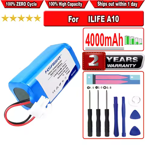 HSABAT 4000mAh PX-B030 Battery for ILIFE A10 Shinebot W450 Robot Vacuum Cleaner Accessories Parts