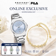 [SHOPEE EXCLUSIVE BUNDLE SET] FILA Jam Tangan Wanita Ladies Stainless Steel Quartz Watch 38-6719