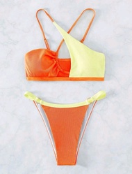 K Swimwear T23 ชุดว่ายน้ำ ทูพีช บิกินี่ เว้าสูง แต่งห่วงเล็ก