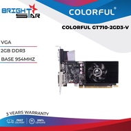 COLORFUL GT710-2GD3-V / 2GB DDR3 / BASE 954MHZ CORE CLOCK / GRAPHIC CARD / GPU