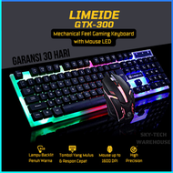 COD Limeide Combo Gaming Keyboard RGB with Mouse GTX300 / keyboard gaming full set wireless mechanic