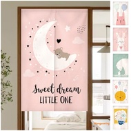 Cute Animal Door Curtain for Room Japanese Style Door Curtain Kid Room Partition Kitchen Half Door Curtain Dust Proof Curtain Cover