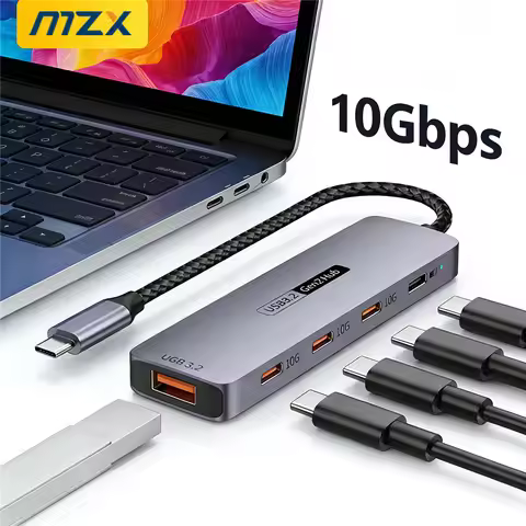 MZX 10Gbps USB 3.2 Gen 2 Type-C Docking Station Hub Tipo Splitter Concentrator 10G for Notebook PC L