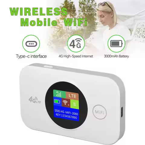 4G Mobile WIFI Hotspot Router with Micro SIM Card Slot 8-10 Users 3000mAh Battery for Home Office Tr