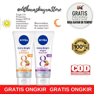 Handbody Nivea Extra White Body Serum Care & Protect 180 ml + Extra White Night Nourish 180 ml (Nive
