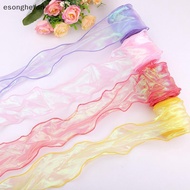 eso 9M 4CM Fishtail Yarn Ribbon For DIY Bow Hair Ornament Bouquet Gift Wrapping Material Wave Silk R