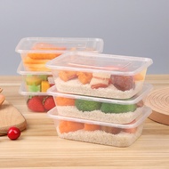 10/20pcs Transparent Plastic Food Storage Container Disposable Rectangular Tupperware Lunch Box