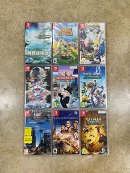 🎁Switch games 全新未開封，王國之淚，動森，火影忍者，多啦A夢，Monopoly, plants vs zombie, constructor plus, civilization vi, rayman legends