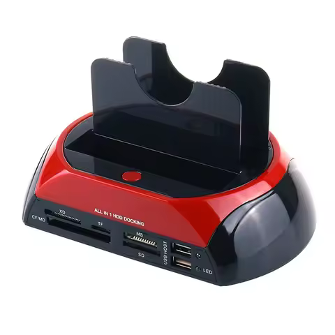 All in One Dual Slots USB 2.0 To SATA IDE HDD Docking Station With Card Reader For 2.5 3.5 Inch IDE 