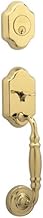Schlage FA358MNT505 Monticello Exterior Handleset with Deadbolt, Bright Brass