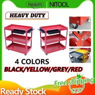 Nitool Tool Cart Trolley 3 Level/3 Tier Compartment Heavy Duty Storage Cart/Tool Cart Shelf Layer/Multifunction Storage