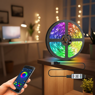 RGB 5050 LED strip lights, USB powered DC 5V, Bluetooth APP control, flexible diode ribbon for TV ba