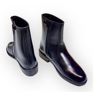 CHEN DIAMOND Half Shoes Black Leather Model 601 Height 9 Inches Single Zipper Police Military There 