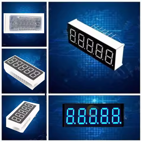 Ziqqucu 0.36 Inch 5-bit LED 7-segment Common Cathode Digital Tube Blue LED Digital Tube LED Display 