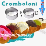 12 Pcs Cromboloni round bread ring / burger ring/ stainless steel ring cutter Cake Bakery Mold 5/6/7