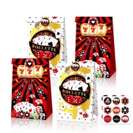 12pcs Casino Party Paper Gift Bags Casino Night Vegas Treat Bags with Sticker Casino Theme Kid Birth