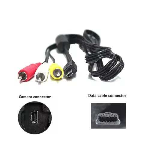 MINI USB 6 PIN to AV RCA Digital Camera Audio Video Cable for Canon EOS 1D, 1D X, 500D, 550D, 5D Mar