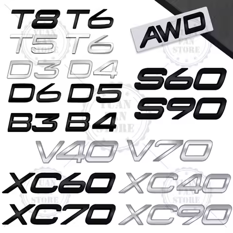 1PCS Metal Letter For Volvo CX40 CX60 CX90 V60 V40 S60 V70 XC70 D2 D3 D4 D5 D6 D7 D8 B2 B3 B4 B5 B6 