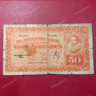 uang kuno indonesia seri JP Coen 50 Gulden ttd Michielsen